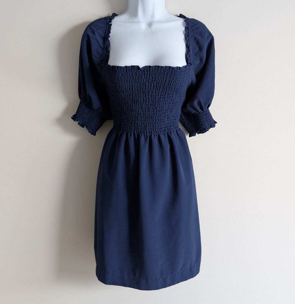 Hill House Nap Dress Womens Large Mini Puff Sleeve Cottagecore Prairie Minimal